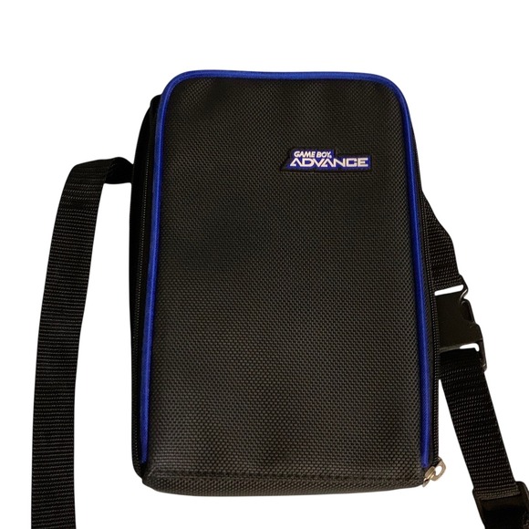 Nintendo Other - Nintendo Game Boy Advance GBA Carrying Case Black Blue Strap Organizer Bag